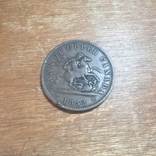1852 Bank of Upper Canada One Penny Token Copper Decent Condition Free Ship!!
