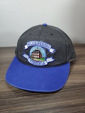 Vintage Williamsburg Virginia Hat Faded Black & Blue Snapback Cap MADE IN USA