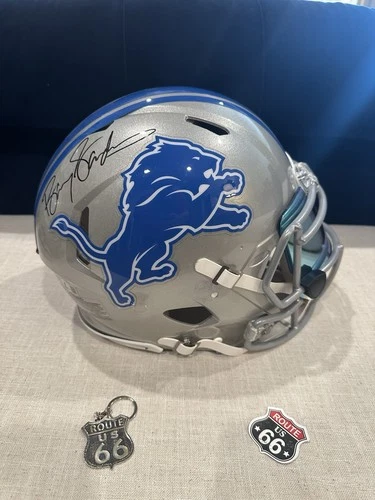 Barry Sanders Signed Detroit Lions Authentic Speed Helmet Schwartz & Beckett COA