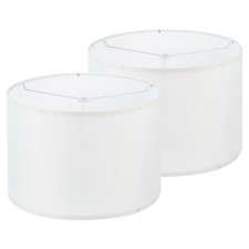 Image of 2Pcs Drum Lamp Shades 13"x13" Linen Round Lamp Shade for Table Lamps White