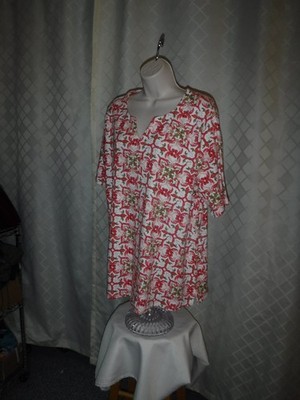 Size Plus Elbow Sleeve Tee Tops,3X,2X , Croft & Barrow Multi Pink ,10% cotton