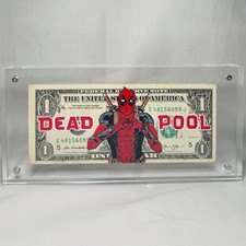 Deadpool hand painted Dollar Bill – Comic Artwork
