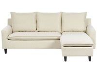 Trendy Ecksofa Mit Bewegbarer Ottomane Polsterbezug Beige Linksseitig Elvenes