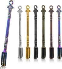 6 Pack Mini Metal Spoons 3" Tiny Shovel Shape Small Spice Spoons for Kitchen DIY