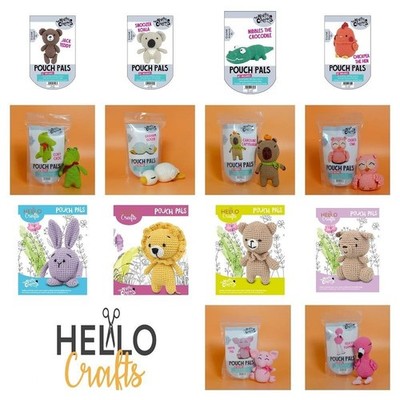 Hello Crafts Knitty Critters Pouch Pals Amigurumi Häkelset Multi