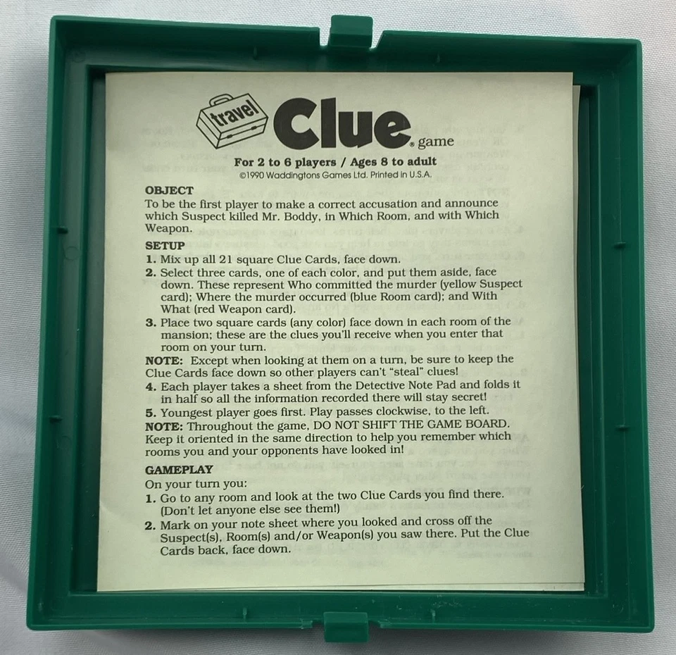 1990 Clue Travel Game by Parker Brothers Complete in Great Conditon FREE SHIP - Image 3 of 4