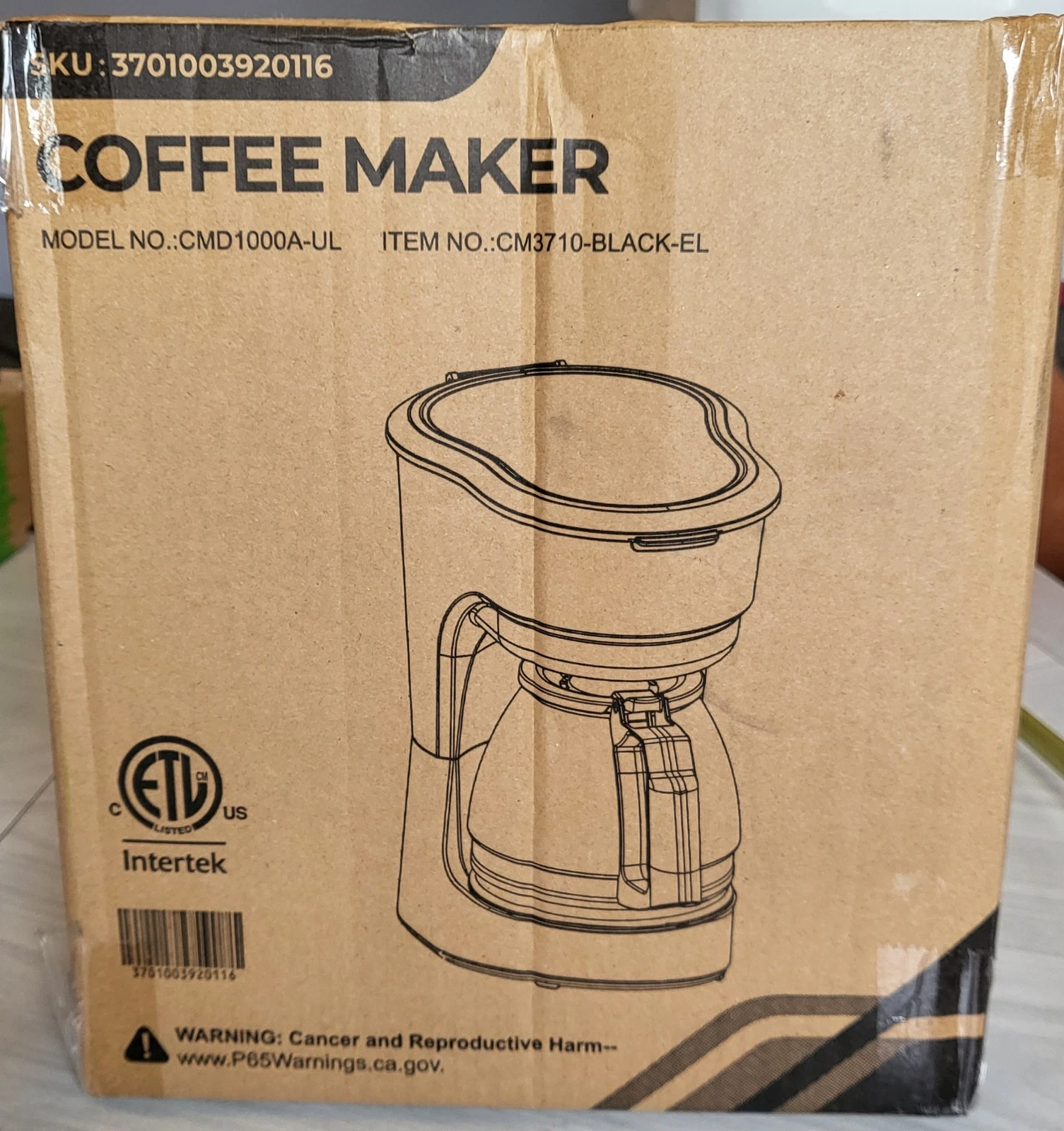 Coffee Machine CMD1000A-UL CM3710-BLACK-EL Black Ground Coffee