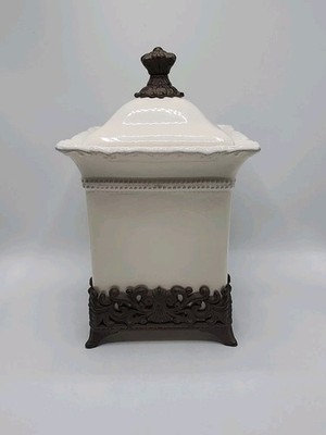 JcPenny ''Foret'' 12 3/8 Inch Medium Canister with Base Mint Condition 