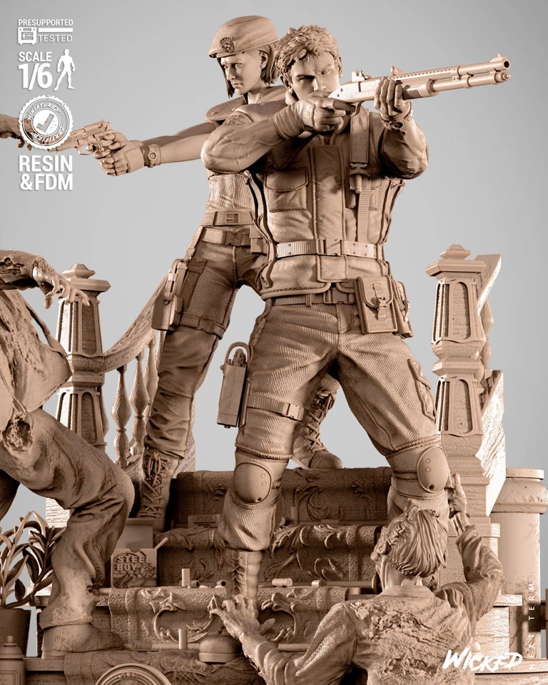 Arte de fãs impressa em 3D Resident Evil Diorama por Wicked - Imagem 3 de 4