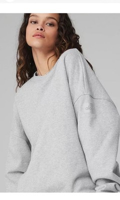 Alo Yoga Renown Heavy Weight Crew Neck Pullover Sweatshirt 