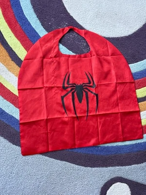 Spiderman Cape Costume Boys One Size Halloween Red & Black Superhero Drape - Image 1 of 3