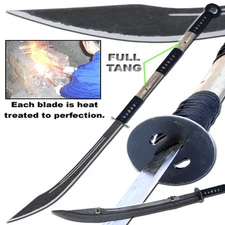 Japanese Samurai Warrior Battle Combat Aged Antiqued Sword Ashigaru Naginata