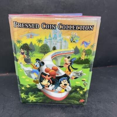 Disney World Play In The Park Pressed Penny & Quarter 42 Coin Album W/ 19 Coins