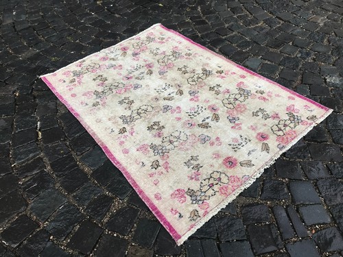 Turkish Antique rug Bohemian Area rug Oushak rug Vintage Rug Handmade Wool rug