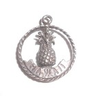 Vintage Hawaii Aloha Pineapple silver charm with extra split jump ring — photo 1