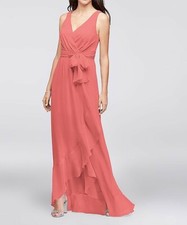 davids bridal plus size bridesmaids prom wedding dress coral reef floor length