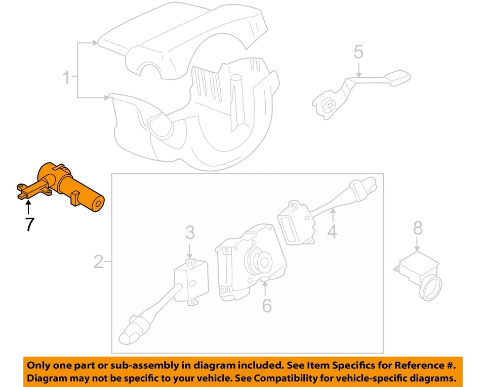 Used Ignition Switch fits: 2003 Nissan Altima AT Grade A - Image 3 of 4
