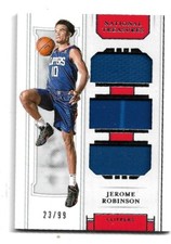 2018 Panini National Treasures-Triple Material-Jerome Robinson-Clippers-#23/99