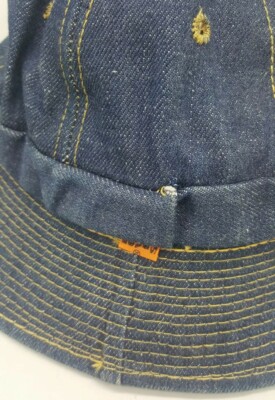 Vintage LEVIS Orange Tab DENIM BUCKET HAT Small 6 1/2-6 5/8 Blue