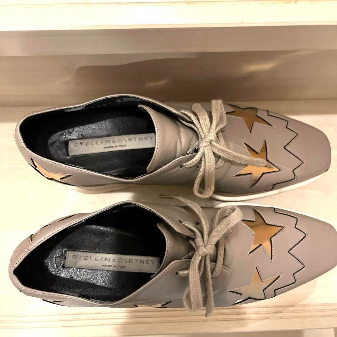 Stella McCartney Ellis Sneakers Shoes Gray Metallic star Women US7