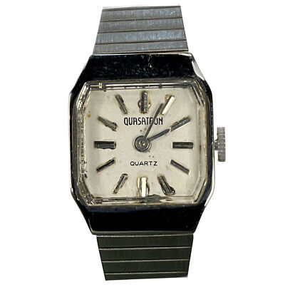Quasatron Vintage Style Metal Band With Sliding Clasp Quartz Ladies Watch