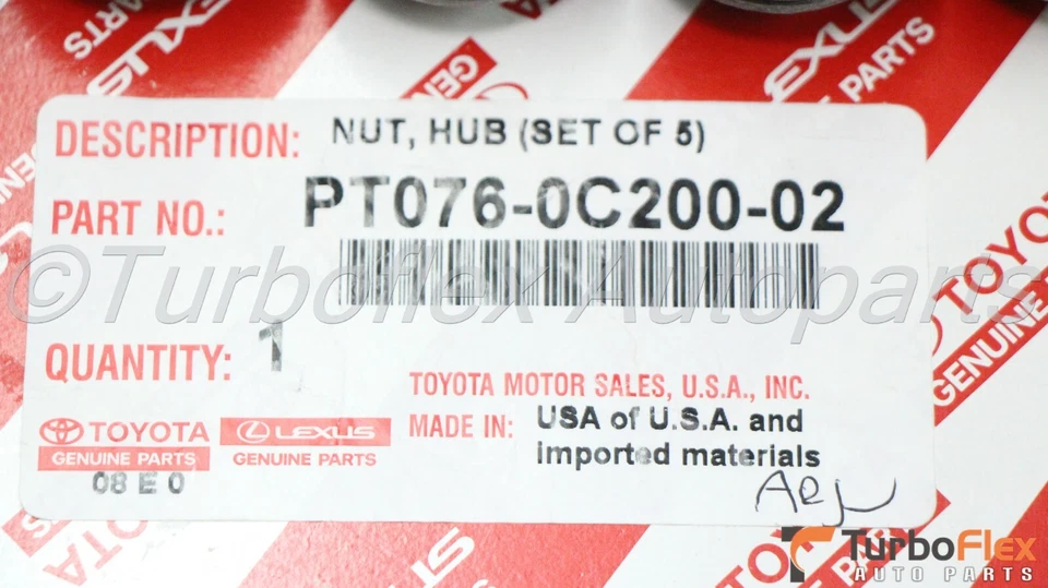 Juego de 20 tuercas PVD negras para Toyota Tundra Sequoia Land Cruiser PT076-0C200-02 Foto 3 de 4