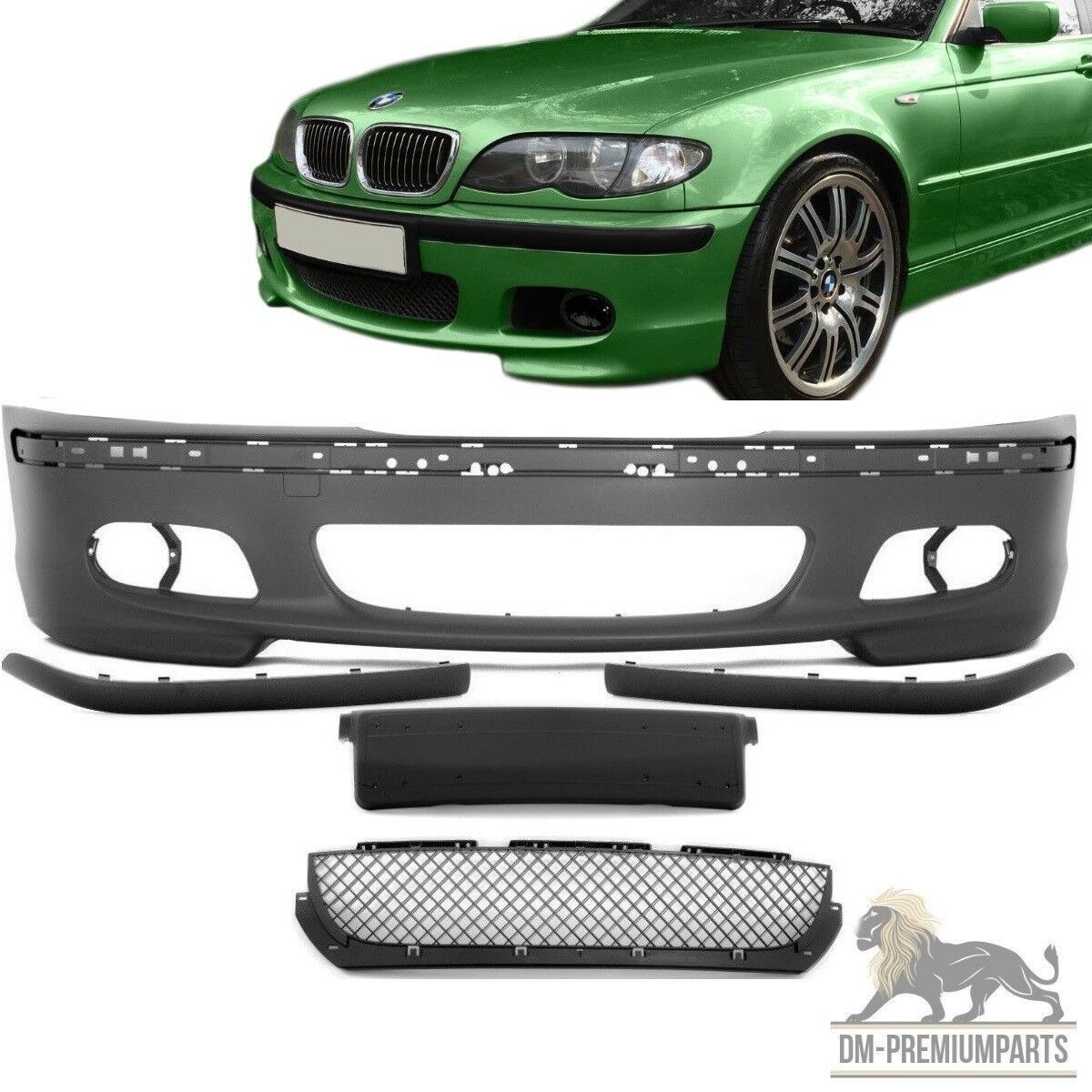 Sport Stoßstange +Nebel Smoke Set +Blenden Schwarz Passt Für BMW 3er E46 Limousine Touringabe