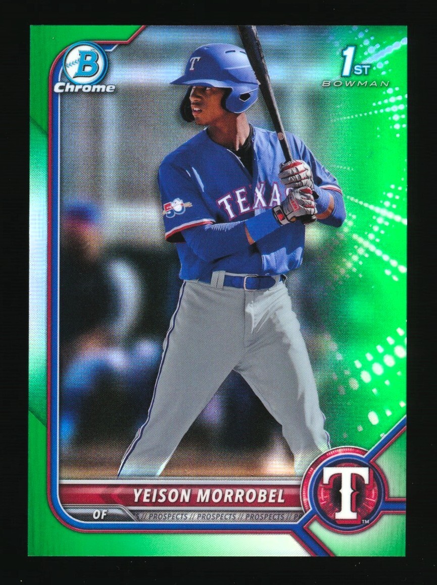 2022 BOWMAN CHROME YEISON MORROBEL #D/99 GREEN REFRACTOR 1ST BOWMAN #BCP-200