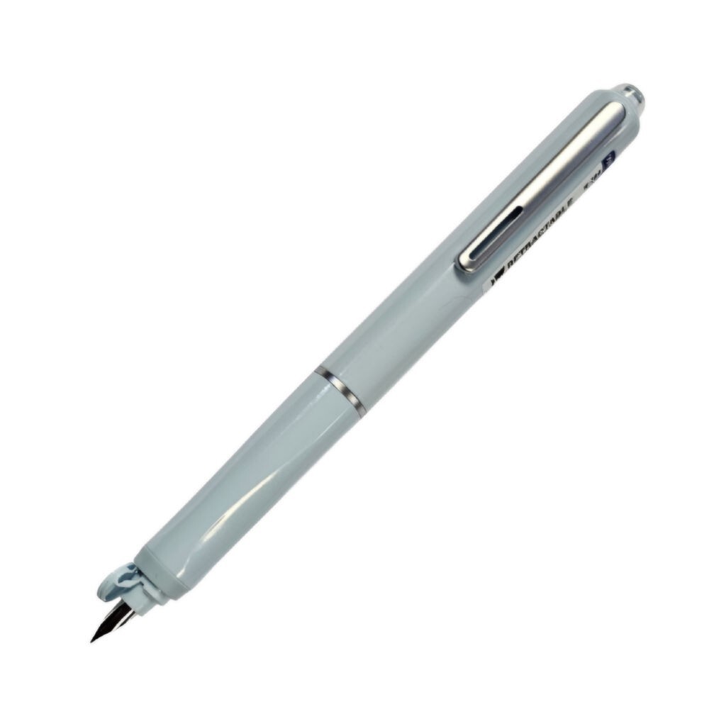 Writech Retractable Fountain Pen Fine Nib Lt Blue Barrel Blue Ink
