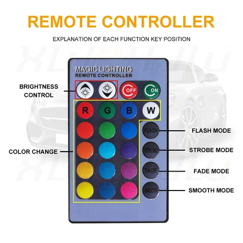 H11/H8 Multi-Color LED Bulbs with Wireless IR Remote For Fog Light Driving Lamp - Picture 4 of 13