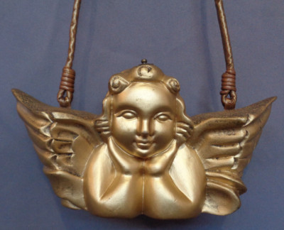 Vintage Timmy Woods Handmade Purse Gold Angel Cherub Philippines Beverly Hills