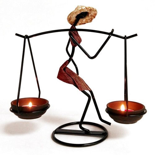 Romantic Girl Candlestick Iron Candleholder Tea Light Candle Holders Decorations - Afbeelding 5 van 13