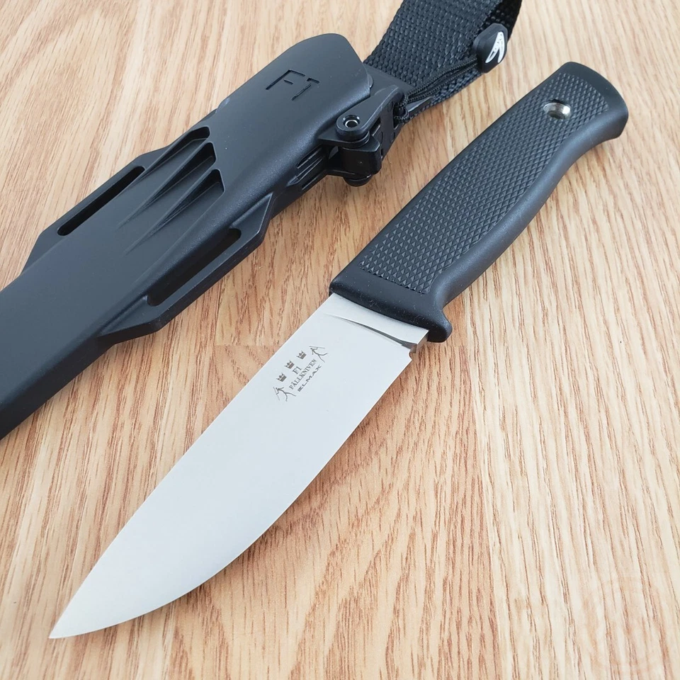 Cuchillo fijo Fallkniven F1 hoja de acero satinado Elmax mango negro Thermorun Foto 2 de 4