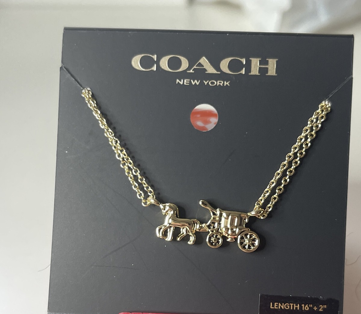 COACH Women's Horse and Carriage Double Chain Necklace