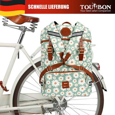 TOURBON Fahrradtasche, Fahrradgepäck, wasserdichter Damen-Rucksack, Blumenmuster