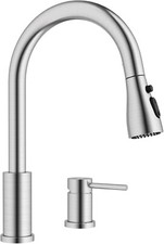 APPASO 2 Hole Kitchen Faucet, Stainless Steel Kitchen Faucet with Pull Down S...