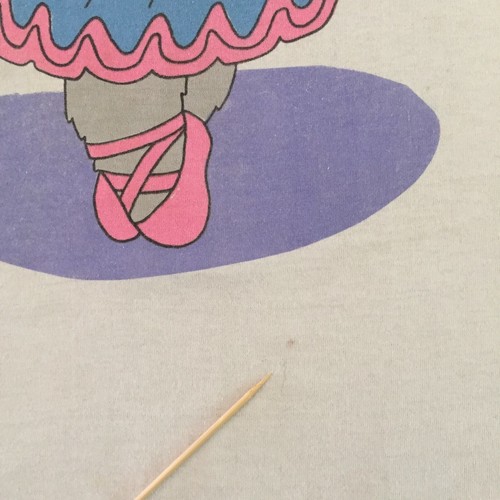 Vtg 80s Ballerina Kitten Cat T Shirt Sz Medium Single Stitch Thin Princess - Picture 3 of 3