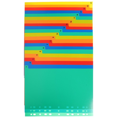 20pcs Office Binder Book Dividers Detachable Binder Tabs Notebook Binder