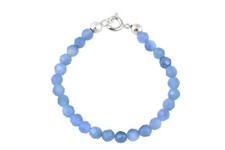 925 Silver Blue Quartz Beads Baby Bracelet, 5"