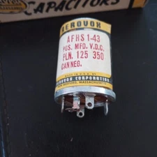 Vintage Capacitor Aerovox AFHS 1-43 POS MFD VDC PLN125 350 