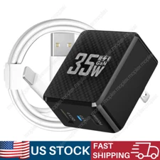 For iPhone 14 12 iPad 35W GaN PD QC3.0 Fast Wall Charger Power Adapter Cable Lot