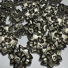 36 Artistic Star Metal Button Silver/Nickel Finish  25mm, 1" Shank Base