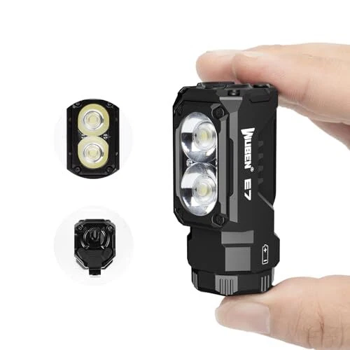WUBEN E7 1800 Lumen Rechargeable Mini Flashlight with Magnet  Assorted Colors