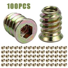 100X M6 Type D Threaded Socket Screw In Nut Hex Bolt Threaded Insert TD
