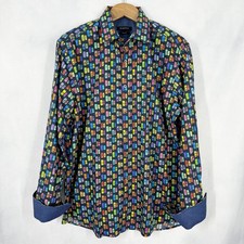 Bugatchi Cotton Long Sleeve Race Car Print Mu...