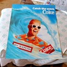 Vintage 1986 Max Headroom Coke Coca-Cola 14x17 Poster Catch The Wave NOS Ocean