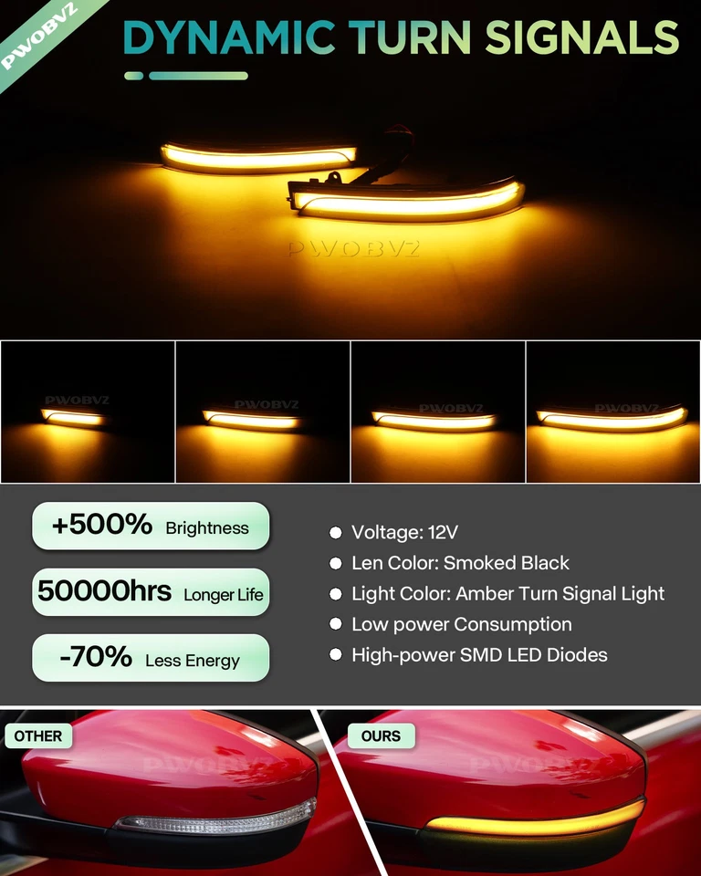 Dynamic LED Turn Signal Light For VW GOL Saveiro Voyage FOX UP Passat B7 Jetta - Изображение 2 из 4