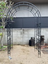 Rose Arch Metal Sturdy Weatherproof Garden Trellis Garden Arch 134x59x215cm