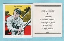 1933 Tattoo Orbit Reprint - Joe Vosmik - Cleveland Indians - Box 742