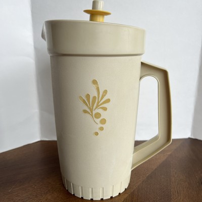 Tupperware Pitcher Almond Harvest with Push Push Lid Retro 1970s